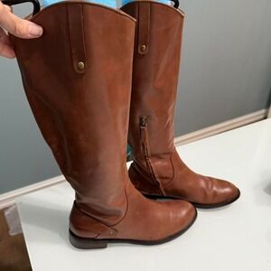 Halogen Tall‎ Riding Boots • Vero Cuoio Leather • Chestnut Brown • Size 9M